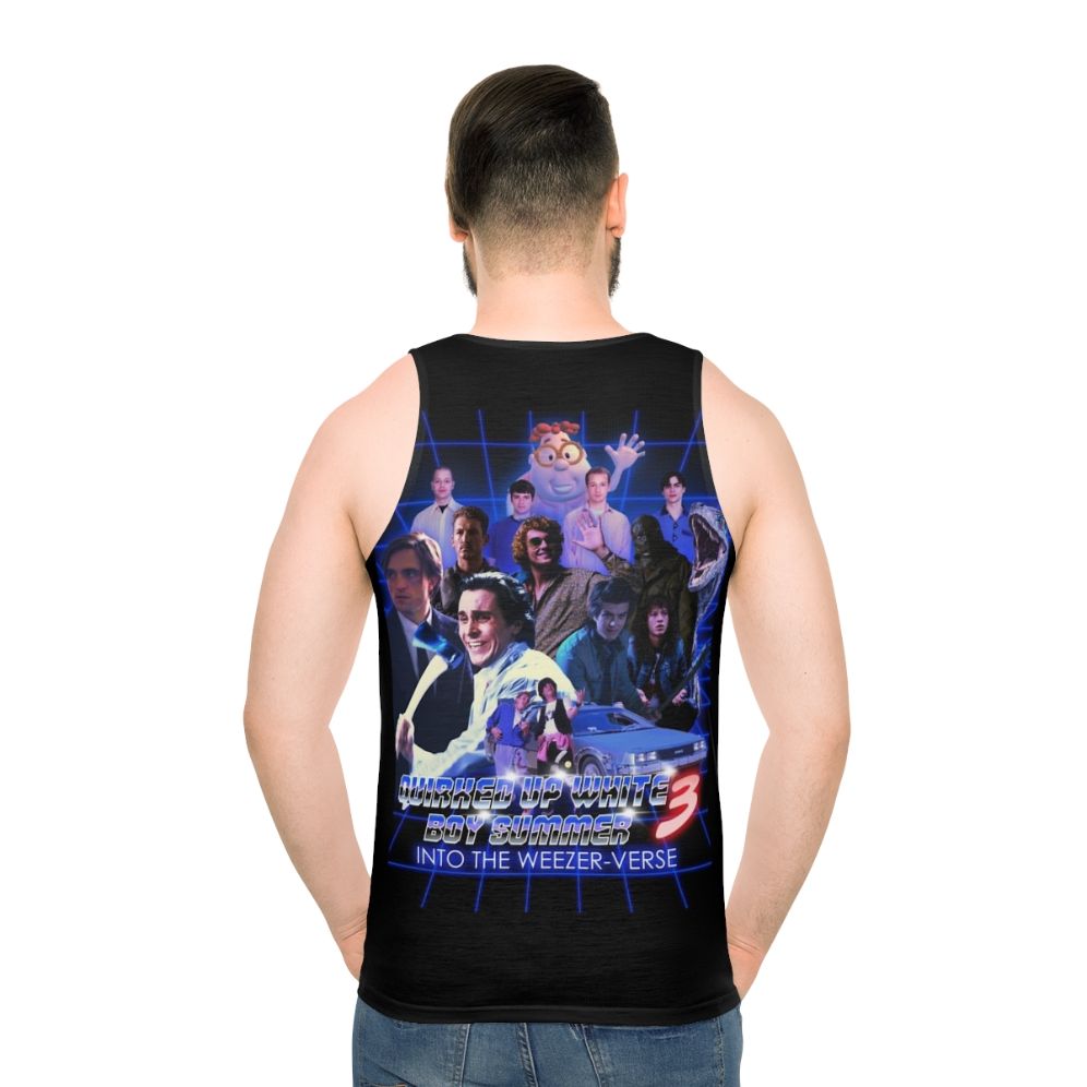 Quirked up white boy summer unisex tank top