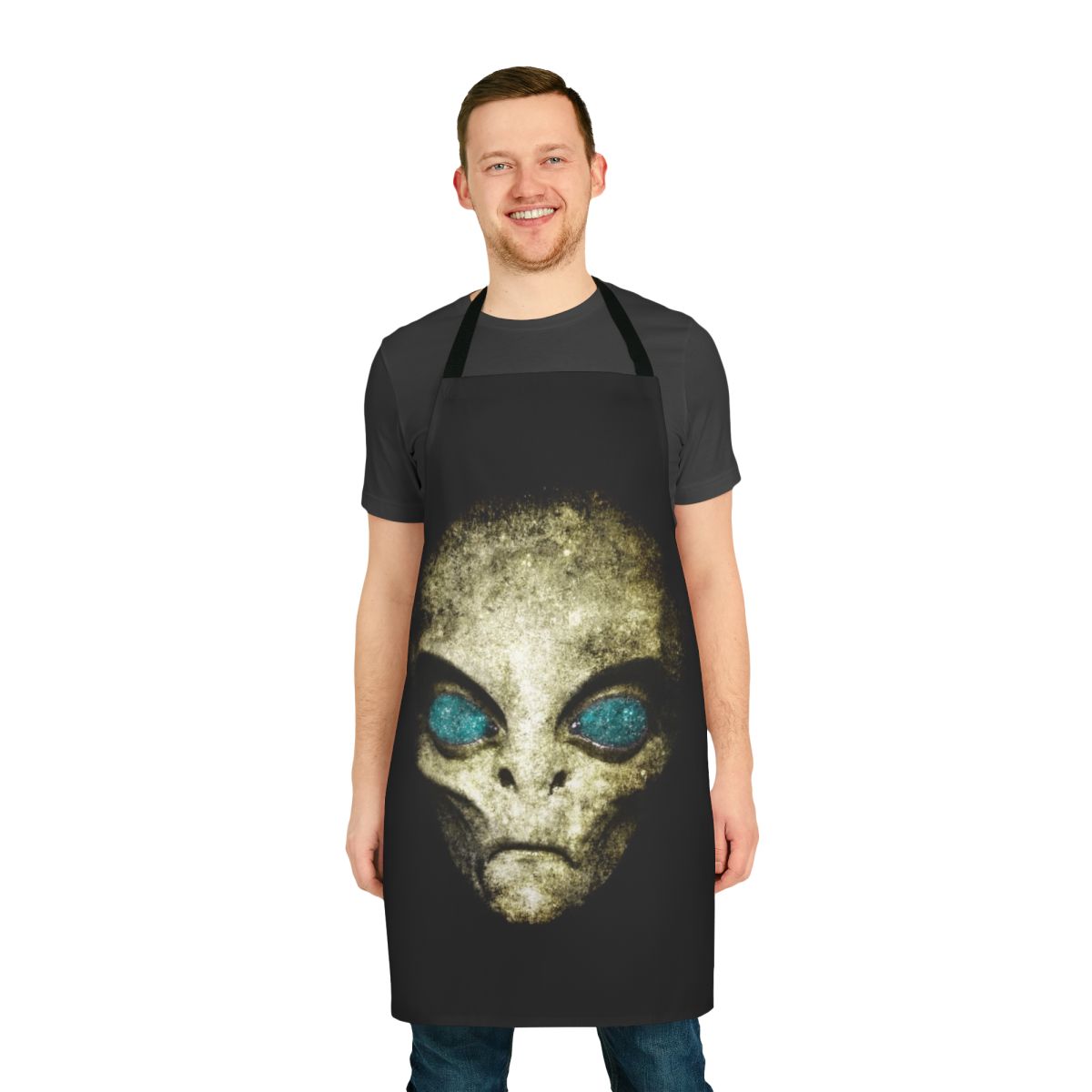 Odd Apron with Alien and Space-Themed Design