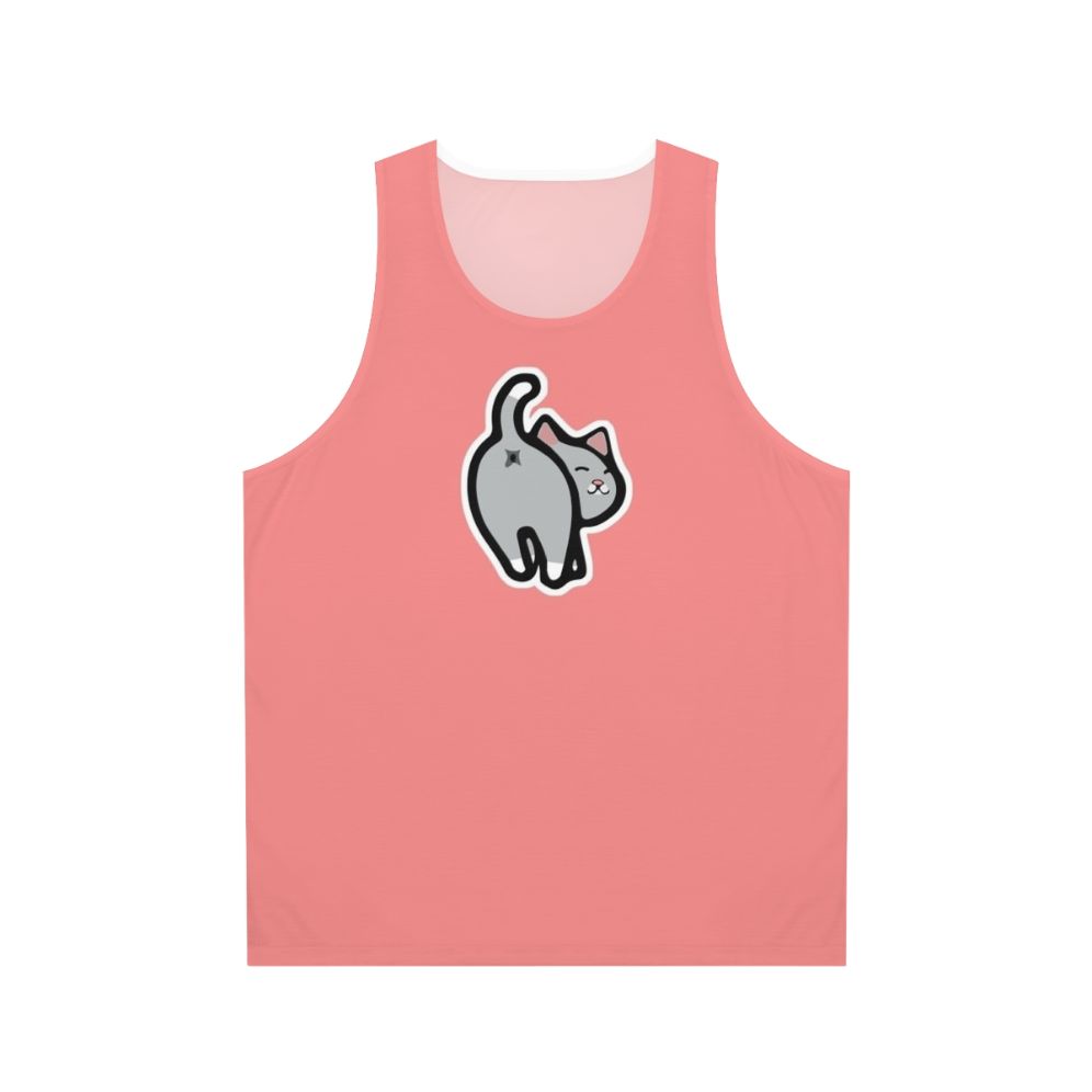 Quirky cat butt social media unisex tank top