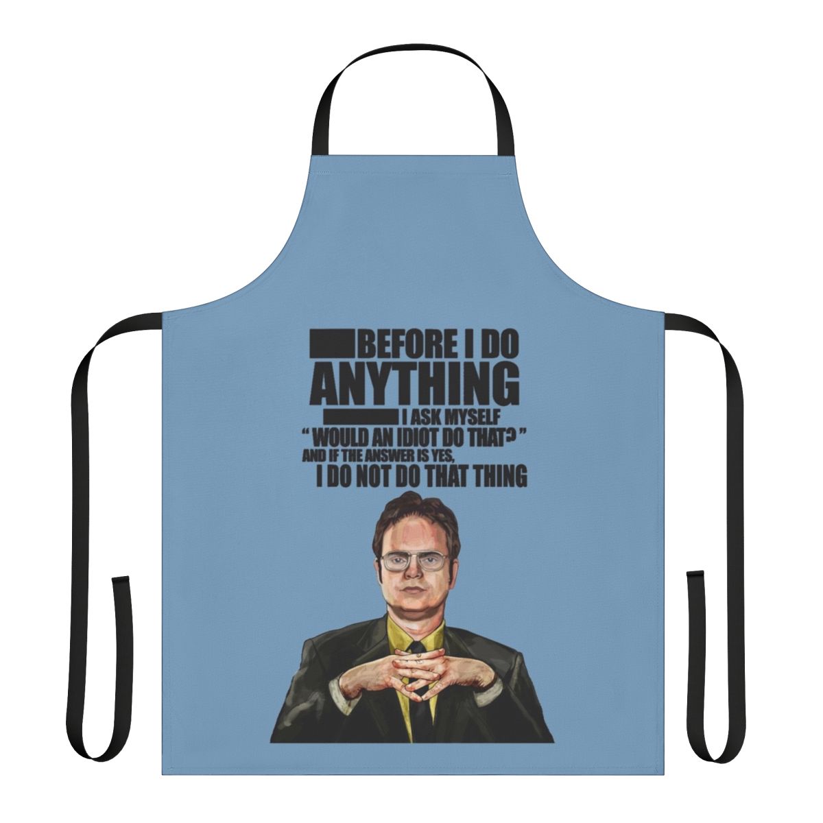 Quirky Dwight Schrute inspired office apron featuring The Office branding