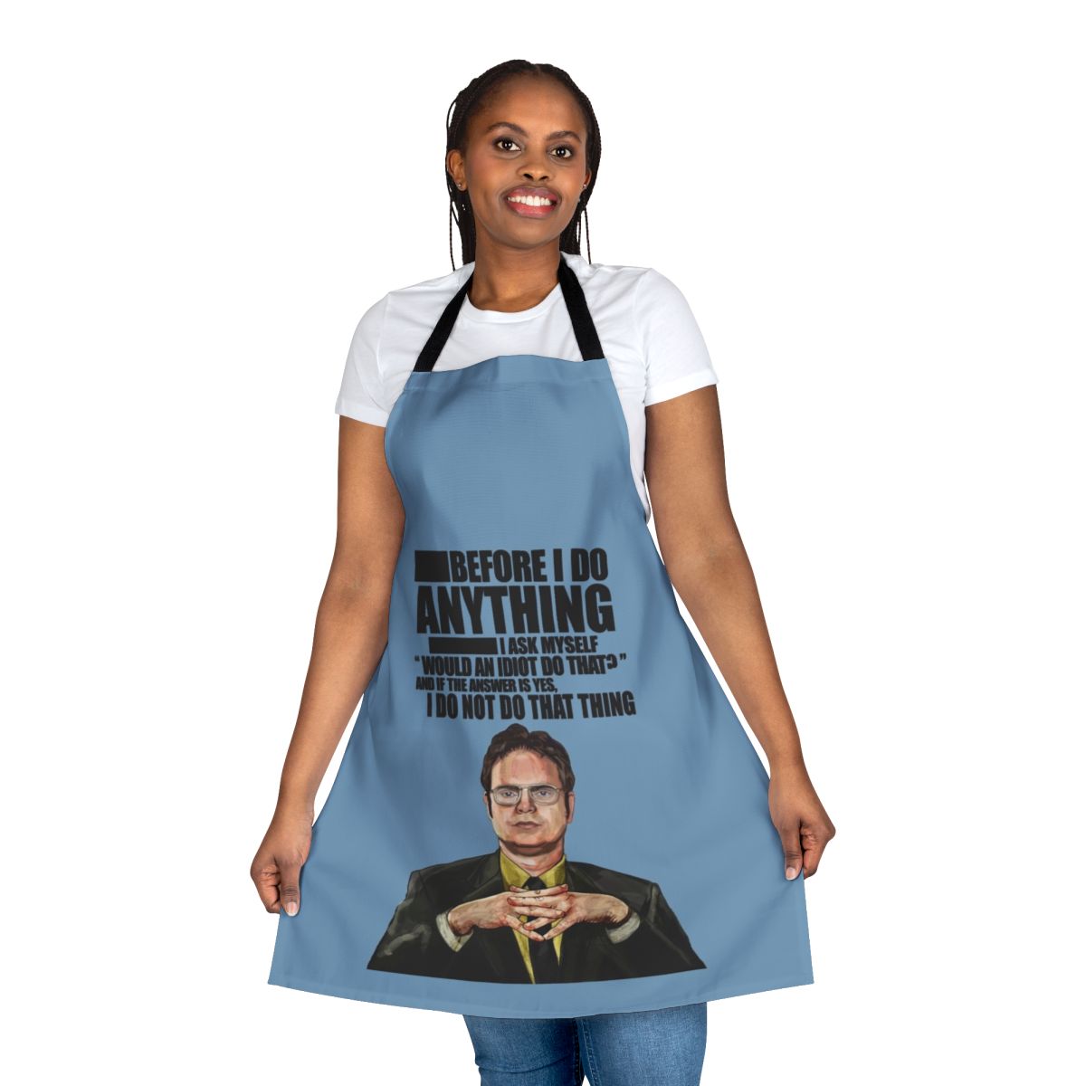 Quirky Dwight Schrute inspired office apron featuring The Office branding