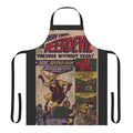 "Quirky superhero-themed apron with deer and daredevil design"