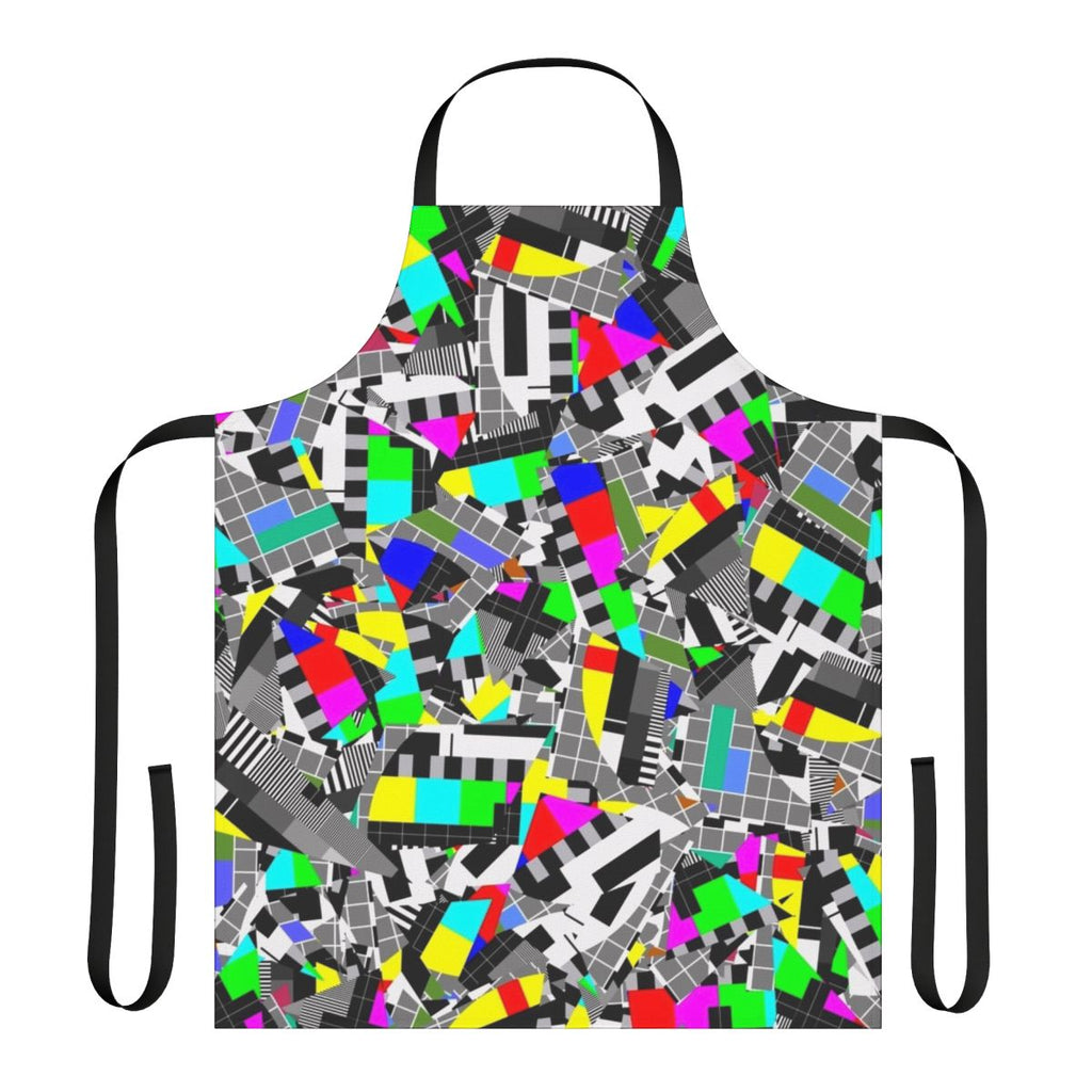 Colorful TV test pattern design printed on a high-quality apron