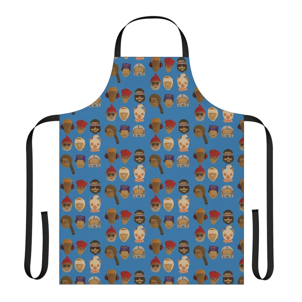 Quirky apron featuring Wes Anderson movie-inspired designs