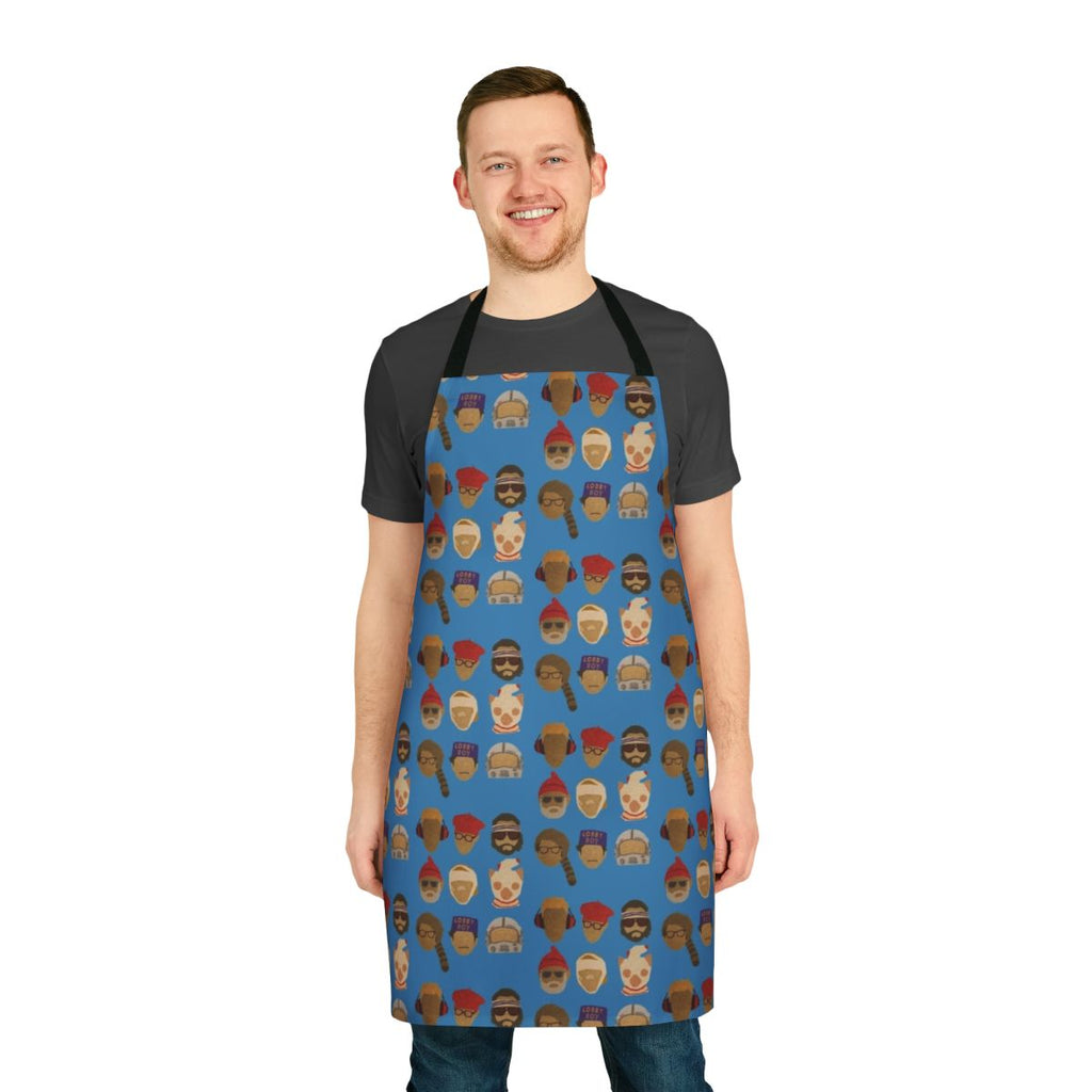 Quirky apron featuring Wes Anderson movie-inspired designs