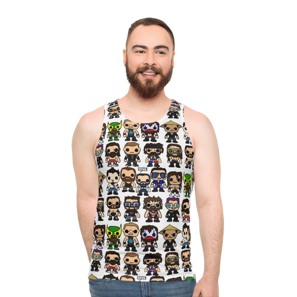 Qwa Vinyl Pop Art Wrestling Unisex Tank Top