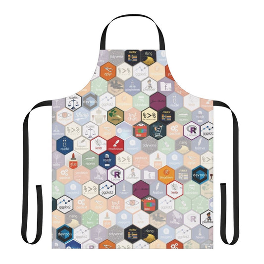 R programming hexagon fabric apron for data analysis and statistics enthusiasts