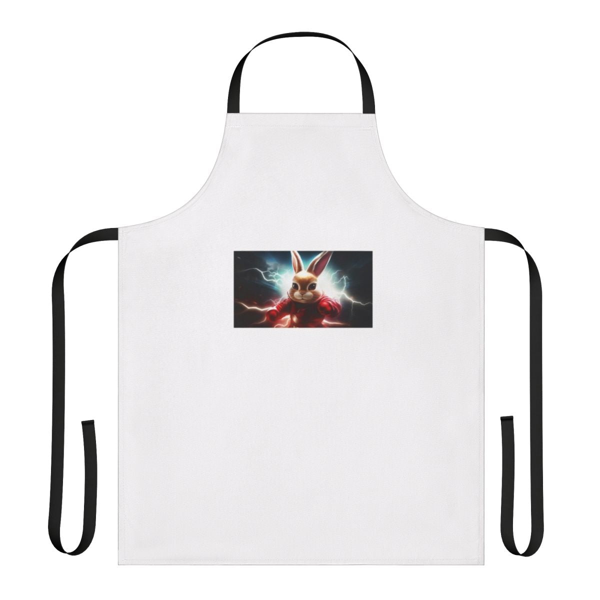 Vibrant rabbit-themed superhero apron with a fun, whimsical design for the home cook