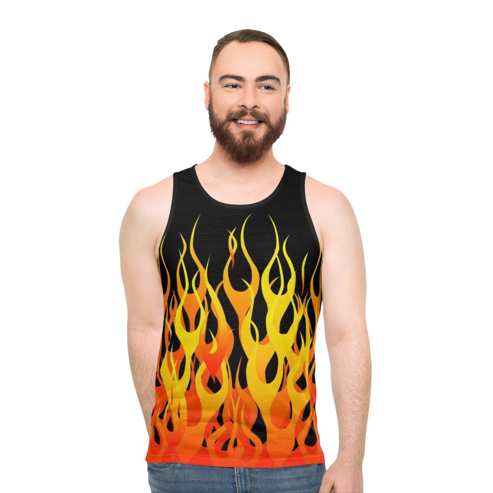 Racing Flames Unisex Tank Top
