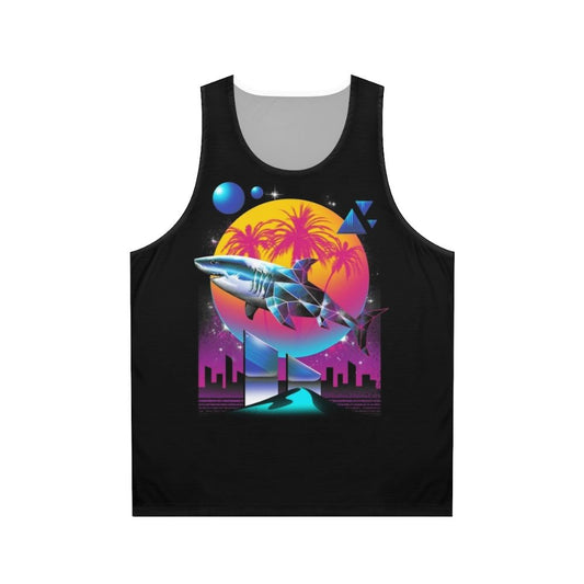 Rad shark unisex cyberpunk retro tank top