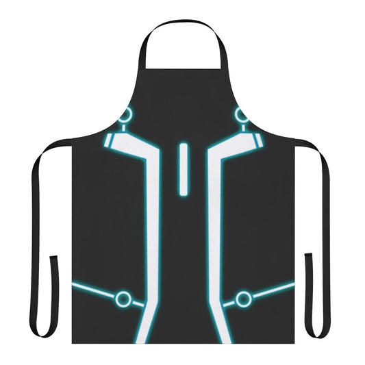 Glowing nerdy apron with a futuristic grid design, perfect for programmers and tech enthusiasts