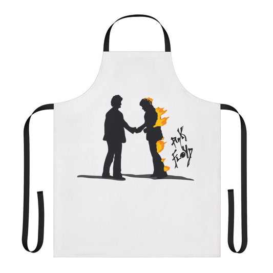 Retro-style apron with "Shine On You Crazy Diamond" inspired design featuring the iconic Pink Floyd logo and psychedelic elements.