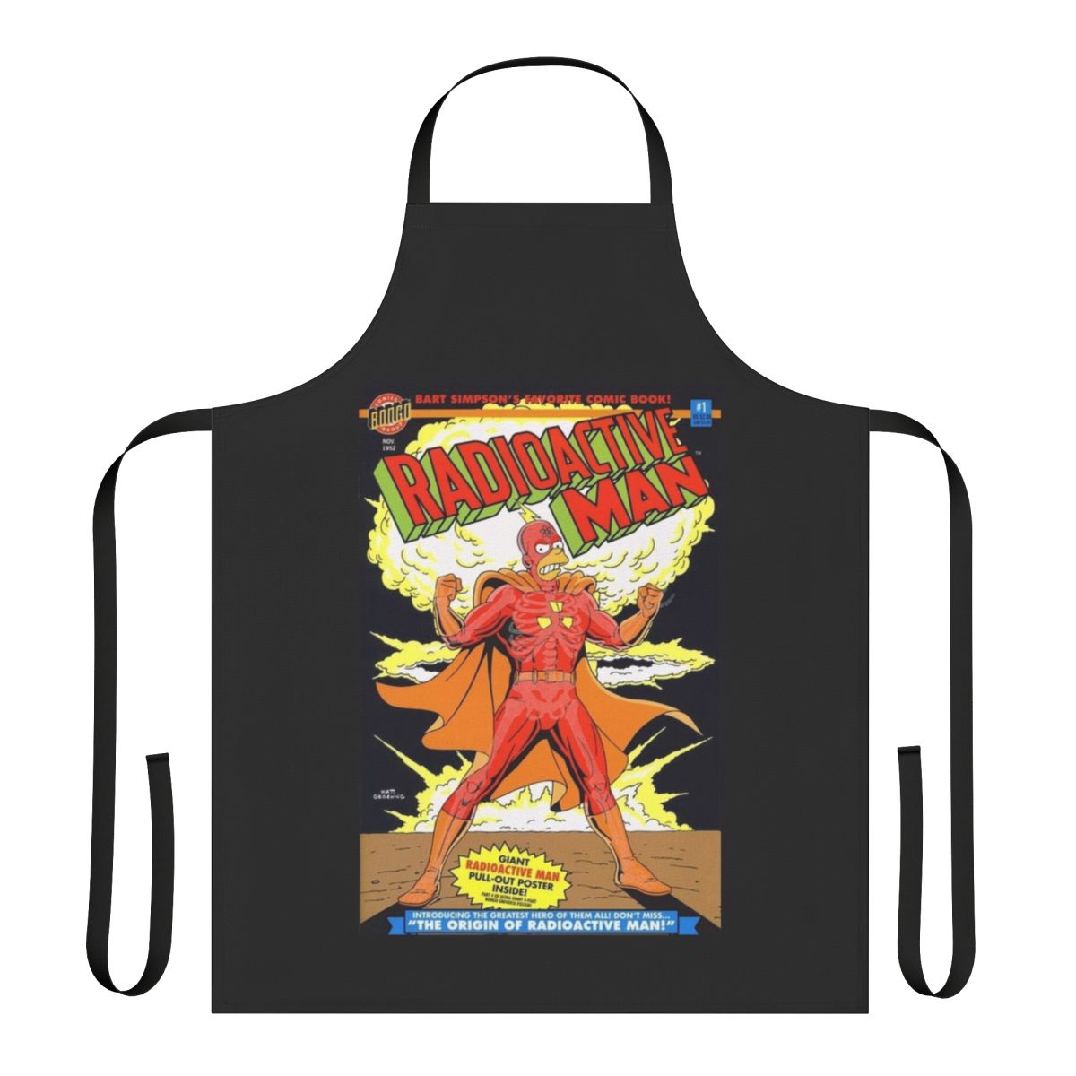 Apron featuring the iconic "Radioactive Man" comic book cover design