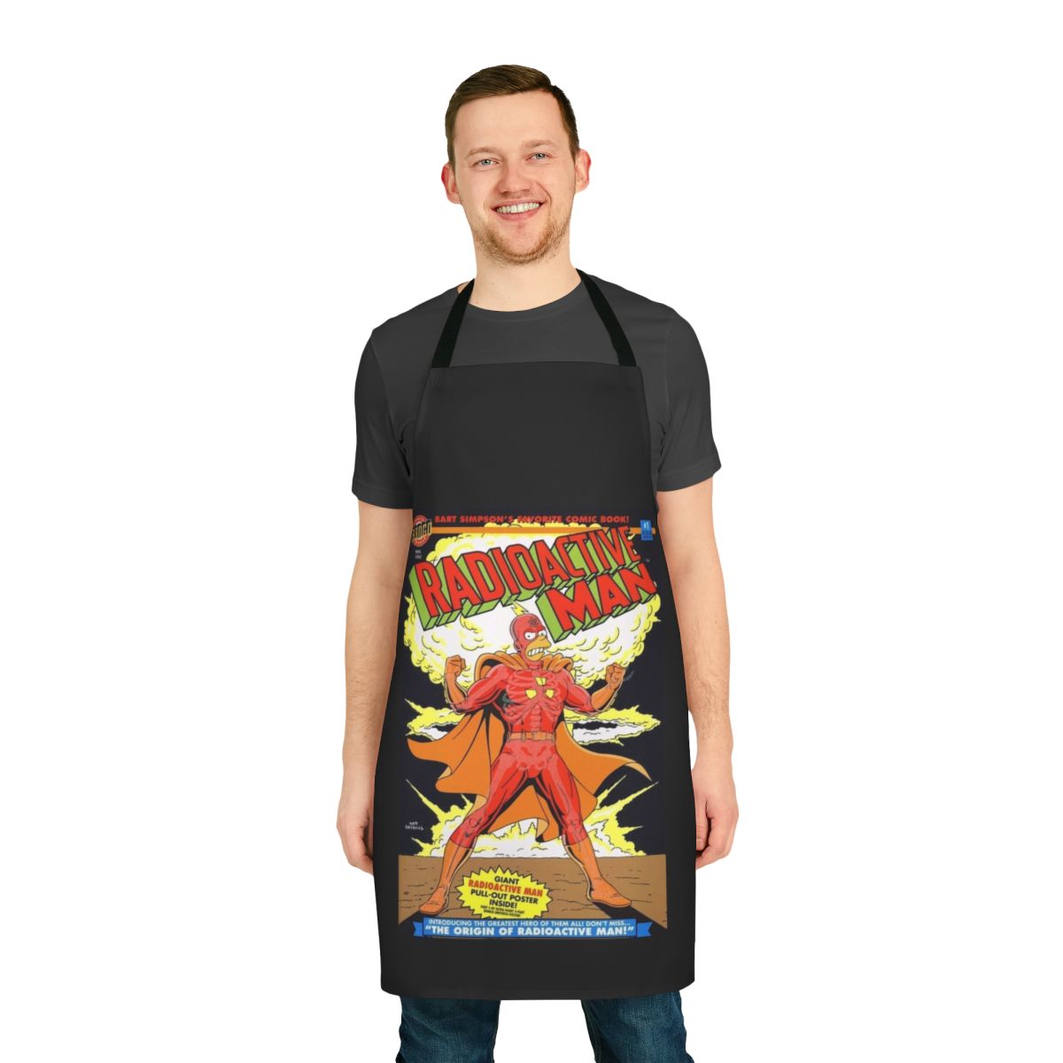 Apron featuring the iconic "Radioactive Man" comic book cover design