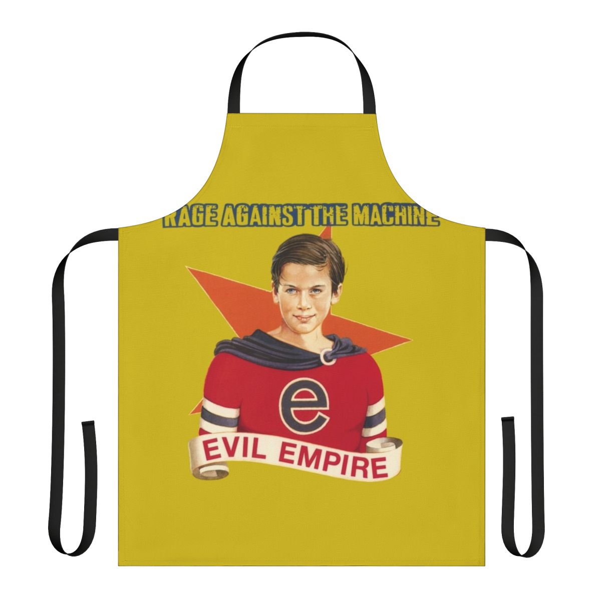 Rage Against the Machine inspired apron featuring the iconic Evil Empire album artwork