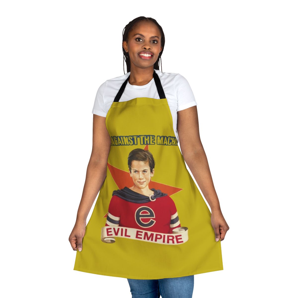 Rage Against the Machine inspired apron featuring the iconic Evil Empire album artwork