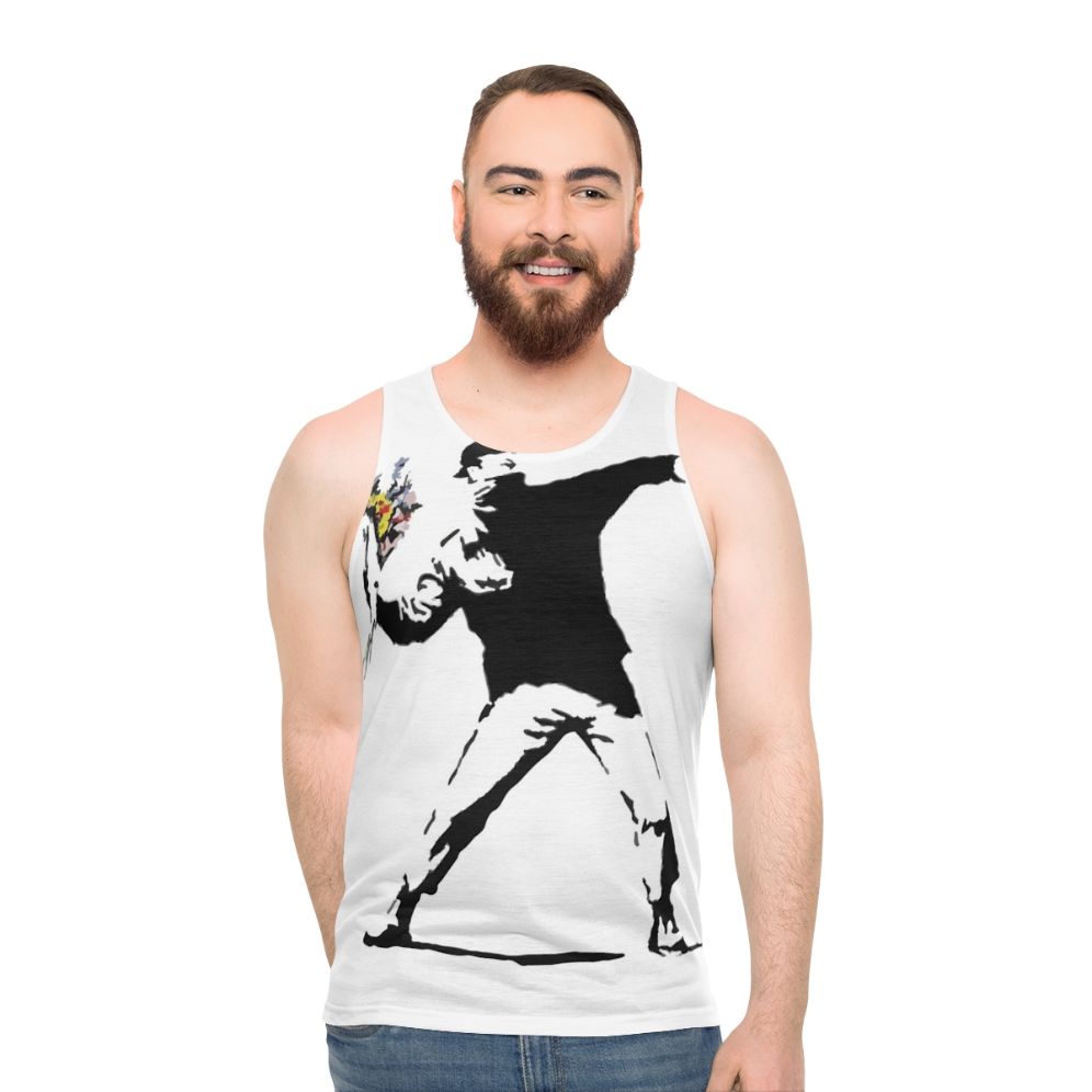 Rage Flower Bomber Stencil Unisex Tank Top