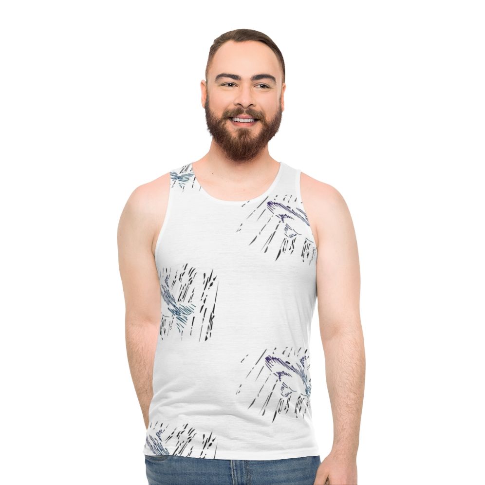 Unisex rain swimmer tank top with ocean and nature design