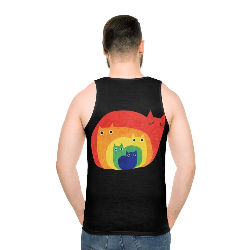 Colorful rainbow cats unisex tank top