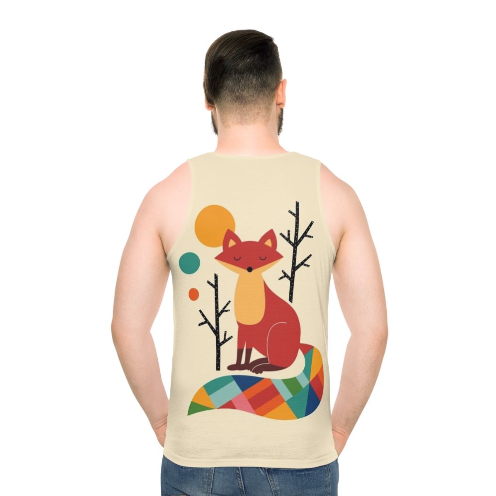 Colorful rainbow fox unisex tank top design