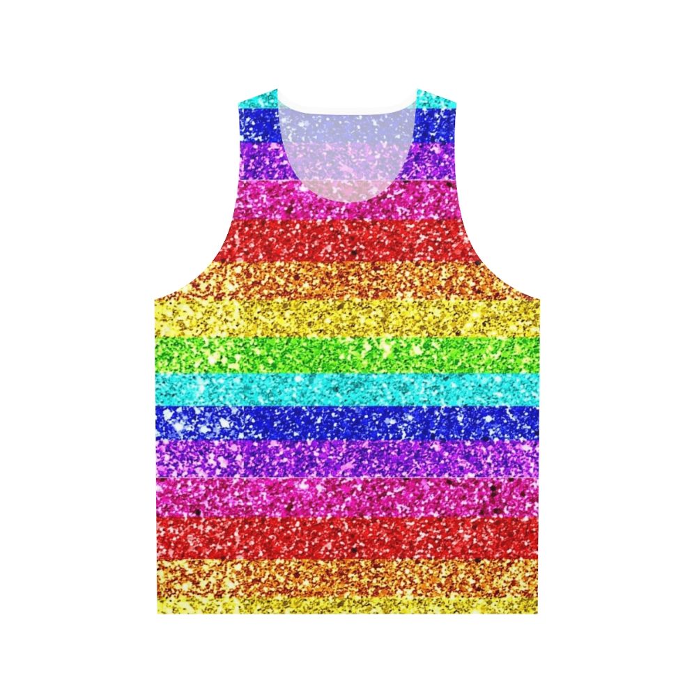 Rainbow glitter unisex tank top