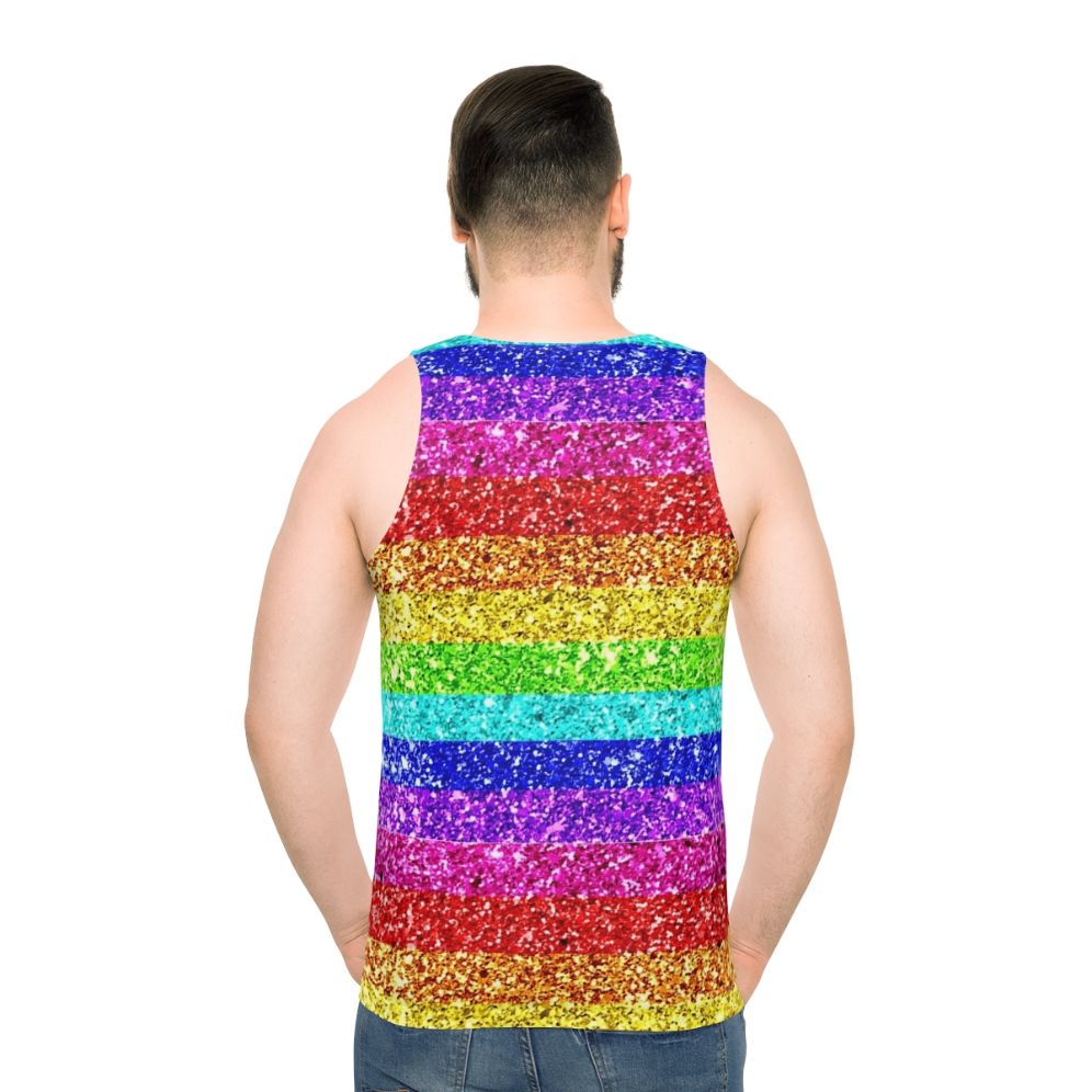 Rainbow glitter unisex tank top