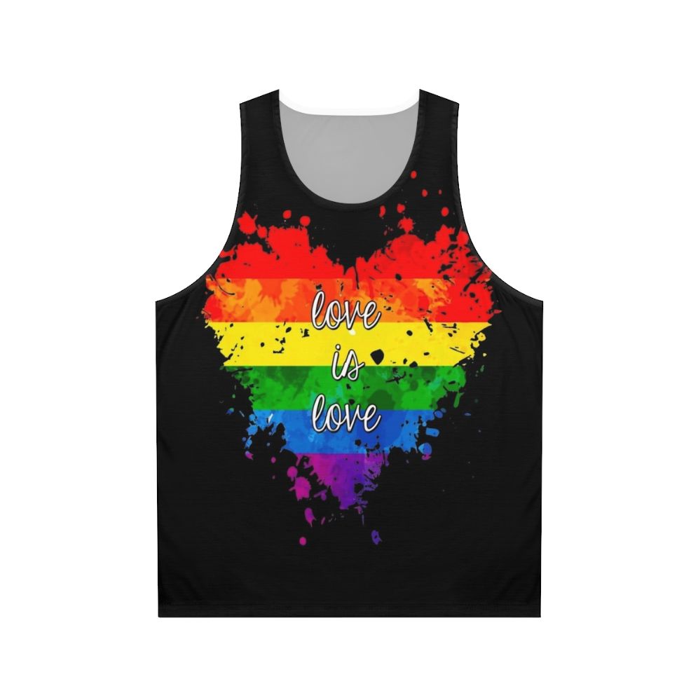 Rainbow love is love unisex tank top