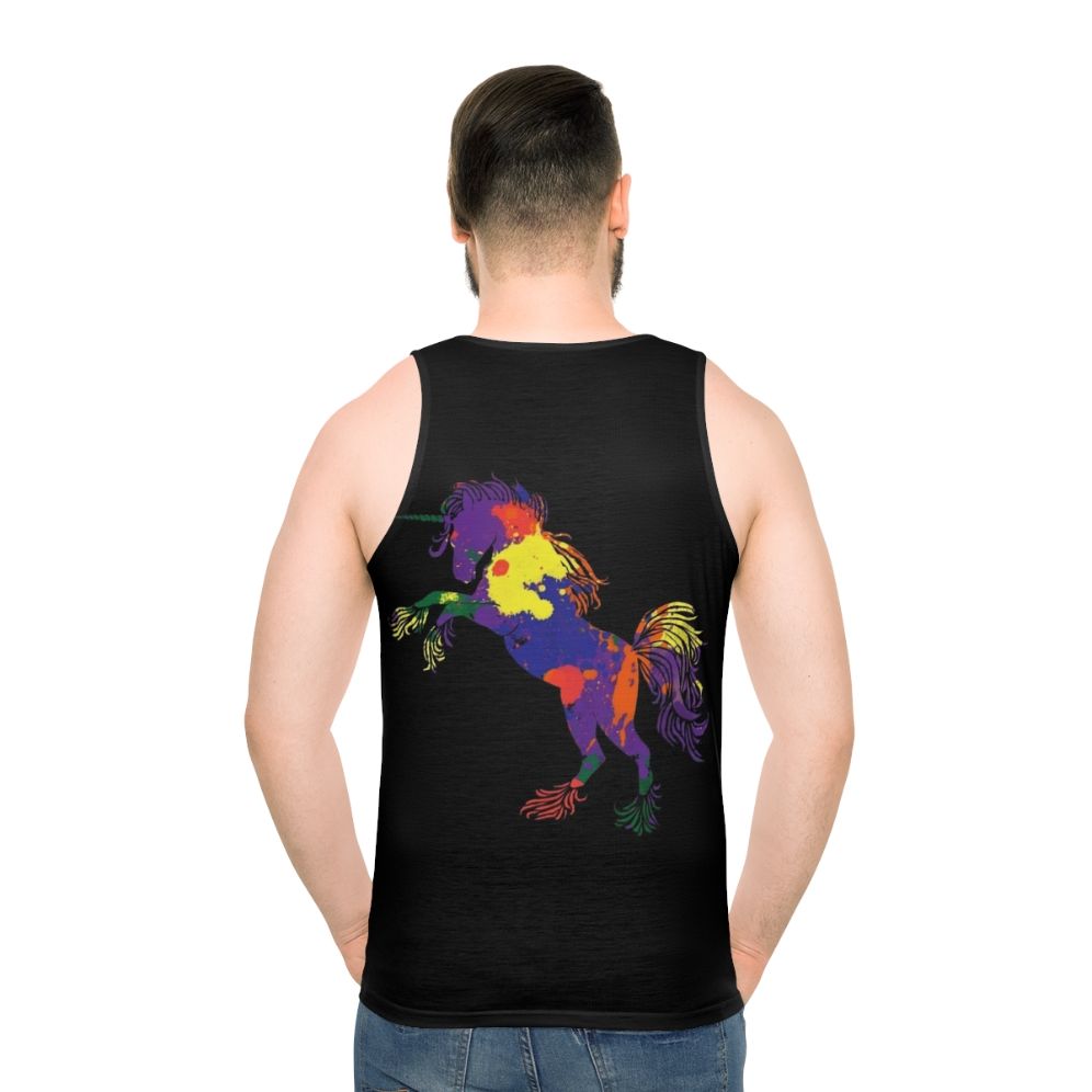 Colorful rainbow unicorn unisex retro 80s tank top
