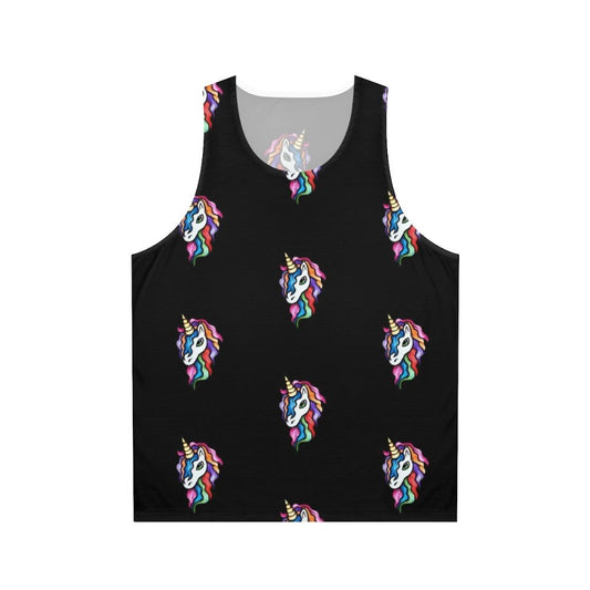Rainbow unicorn unisex tank top