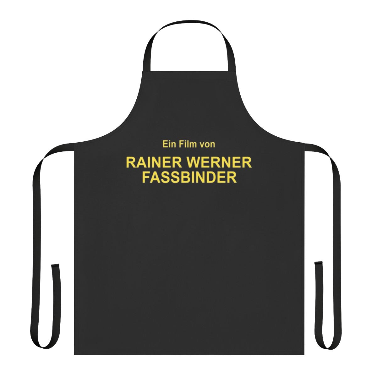 Apron featuring the name and image of acclaimed German film director Rainer Werner Fassbinder