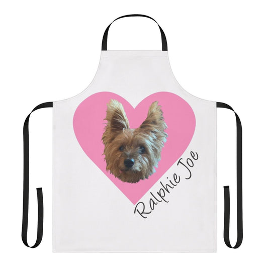 Ralphie Joe silky terrier dog-themed Valentine's Day apron