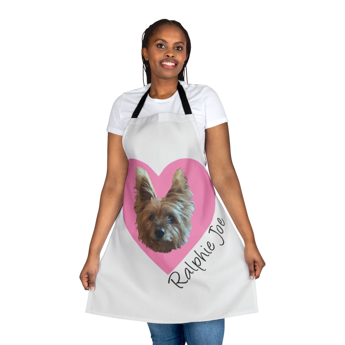 Ralphie Joe silky terrier dog-themed Valentine's Day apron
