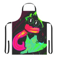 Ralsei-inspired apron featuring a cute, fluffy monster design in a rainbow and neon color scheme