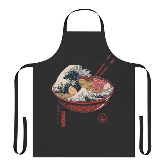 Ramen bowl apron featuring the famous "The Great Wave off Kanagawa" Japanese art print