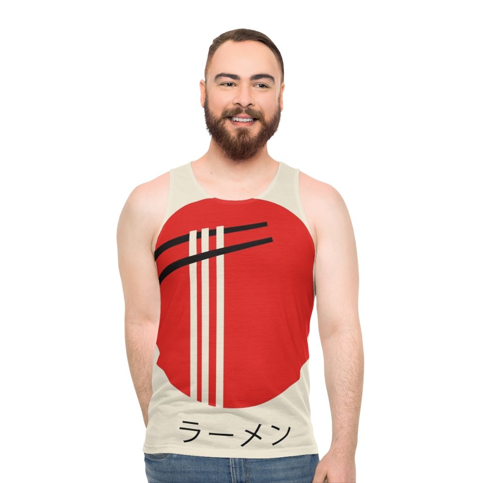 Ramen unisex tank top with vintage Japanese food graphic design
