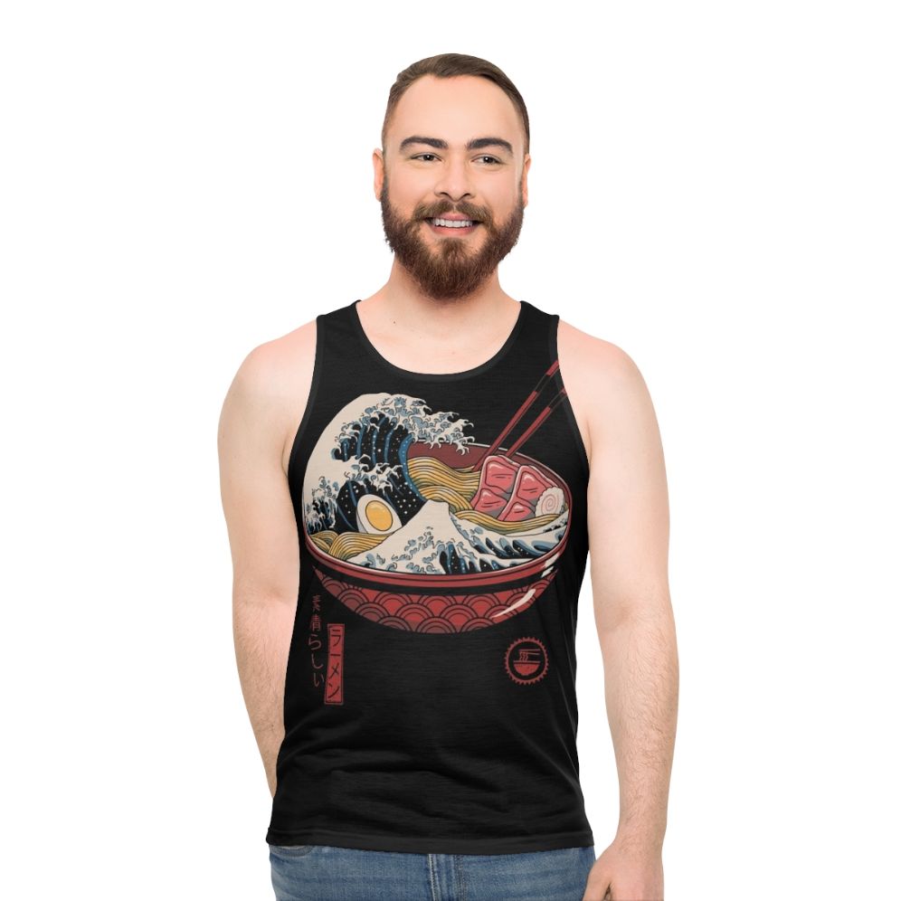 Unisex ramen wave tank top featuring the iconic Japanese art design