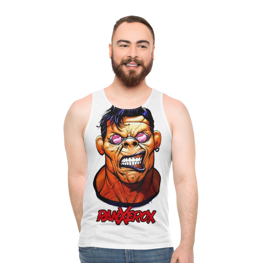 Ranxerox comic book character head design on unisex tank top