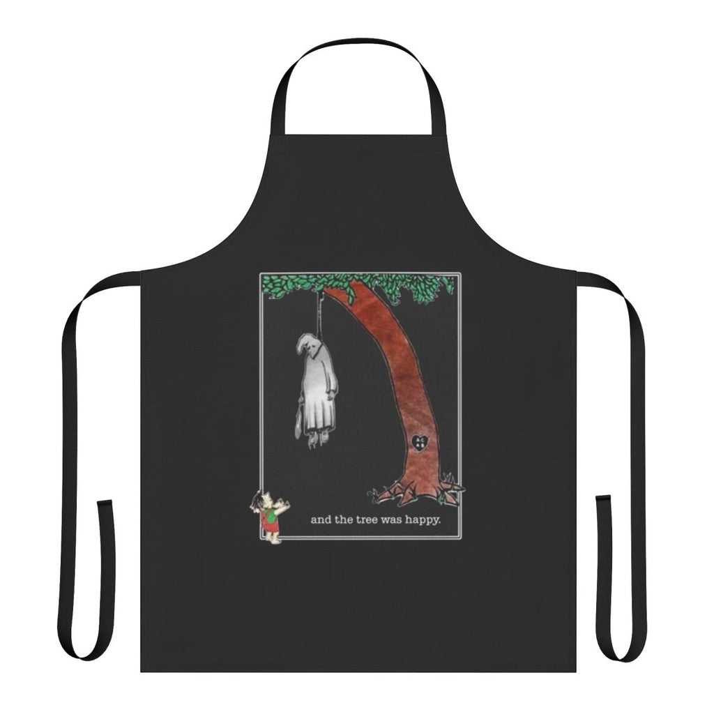 Stylish and high-quality 'And The Tree Was Happy' apron with a hip hop-inspired graphic design