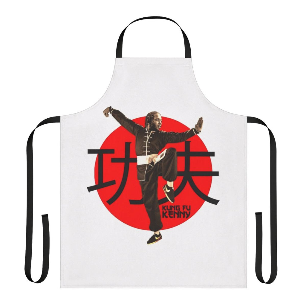 Graphic apron featuring Kendrick Lamar's "Kung Fu Kenny" design