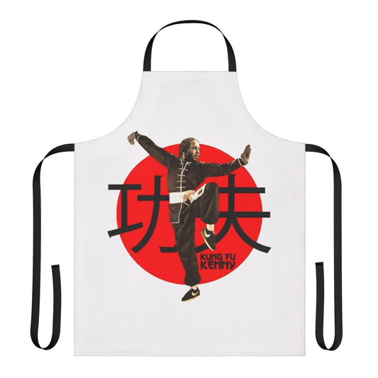 Graphic apron featuring Kendrick Lamar's "Kung Fu Kenny" design