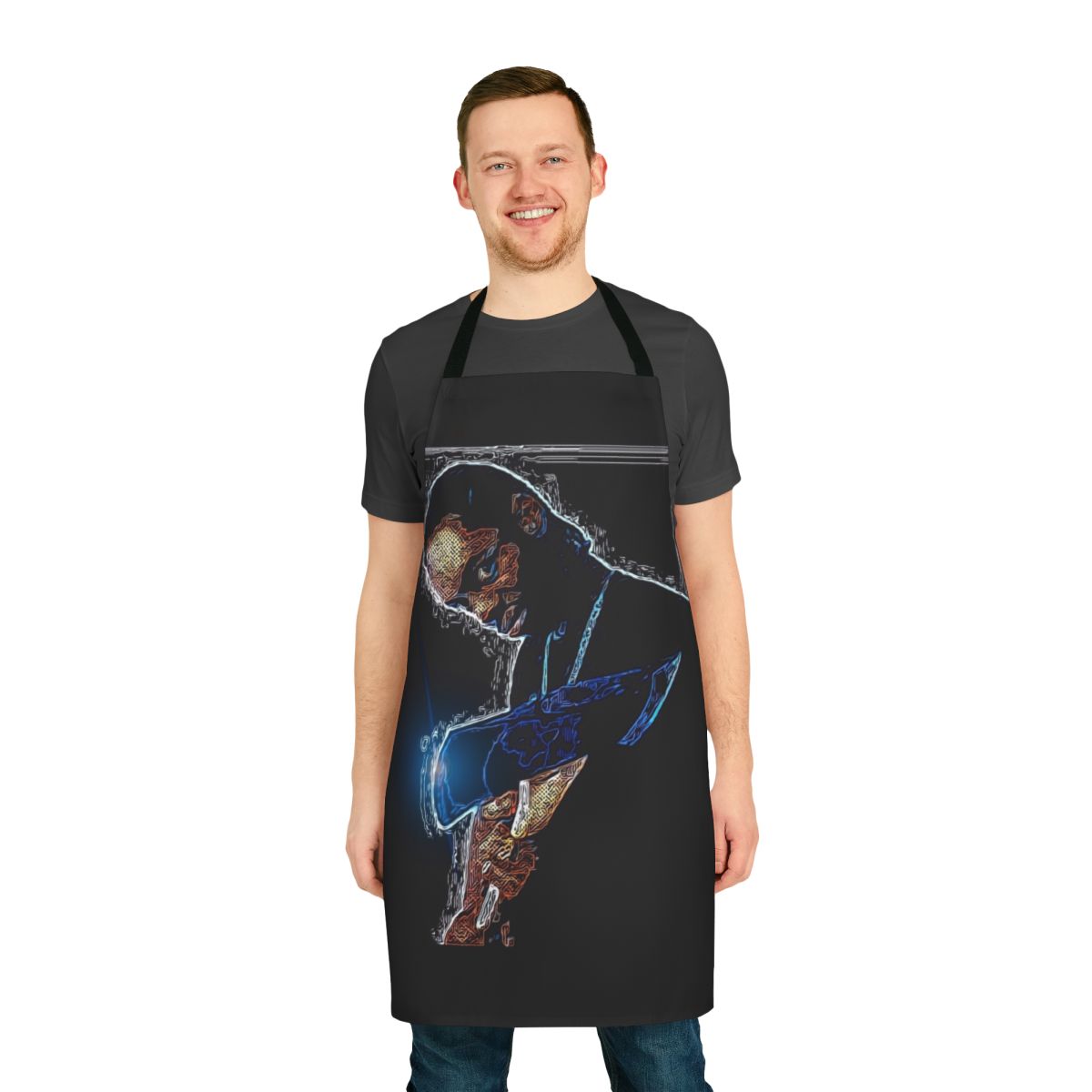 Rap music themed cotton apron