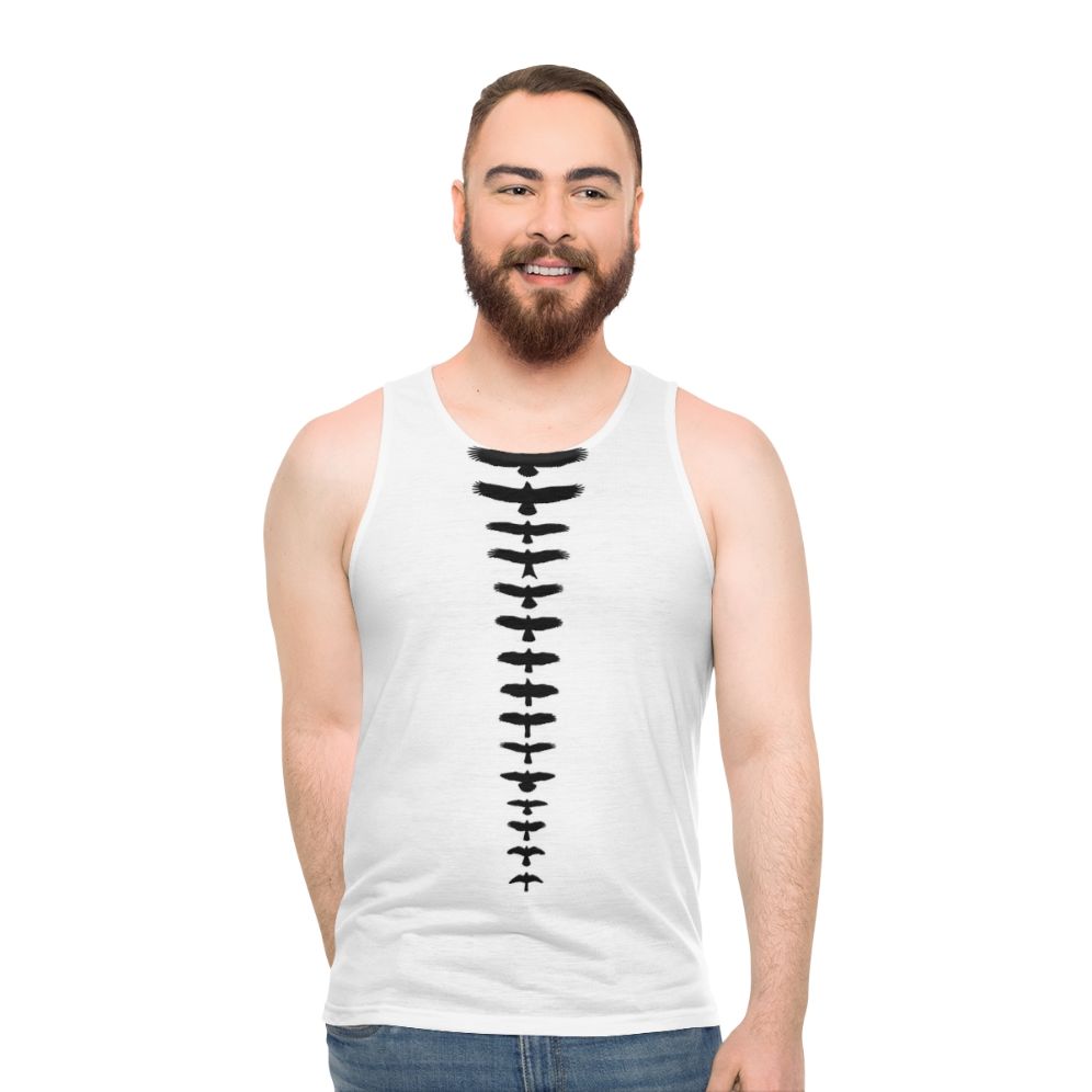 Raptor silhouette black tank top