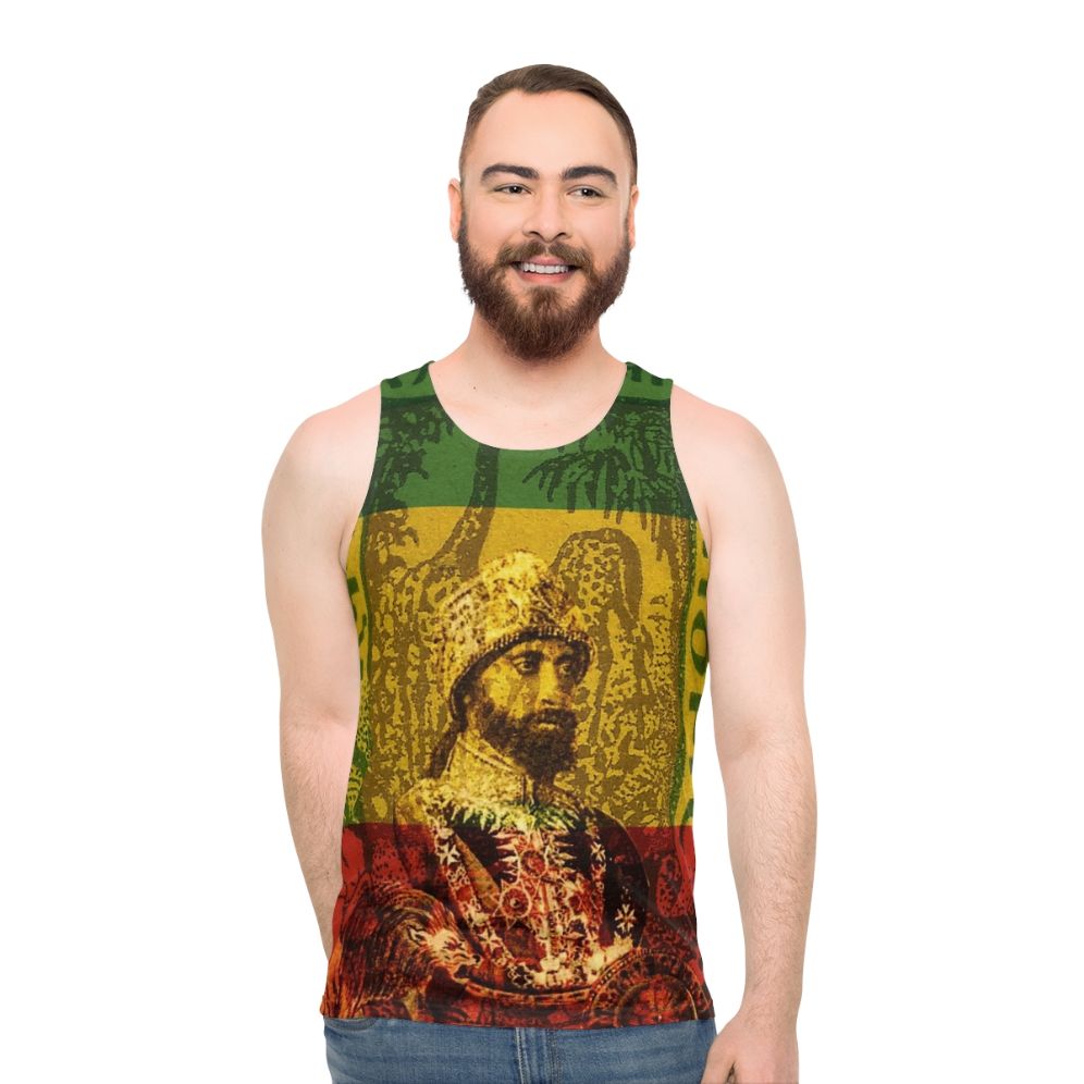 Rasta Haile Selassie Emperor Of Ethiopia Unisex Tank Top