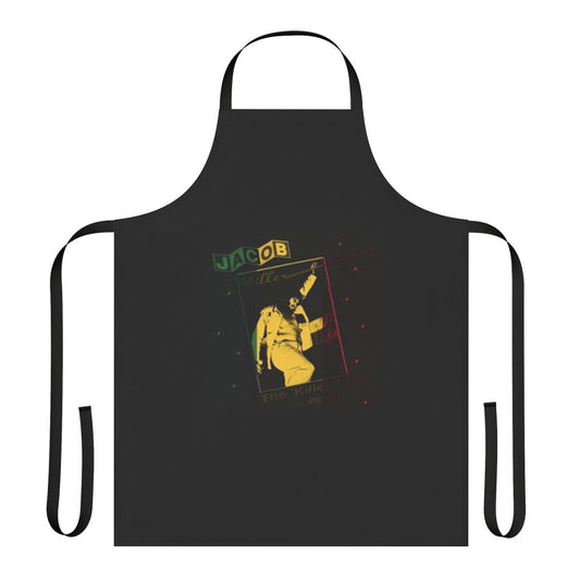Rasta-inspired apron featuring Jacob Miller and reggae design