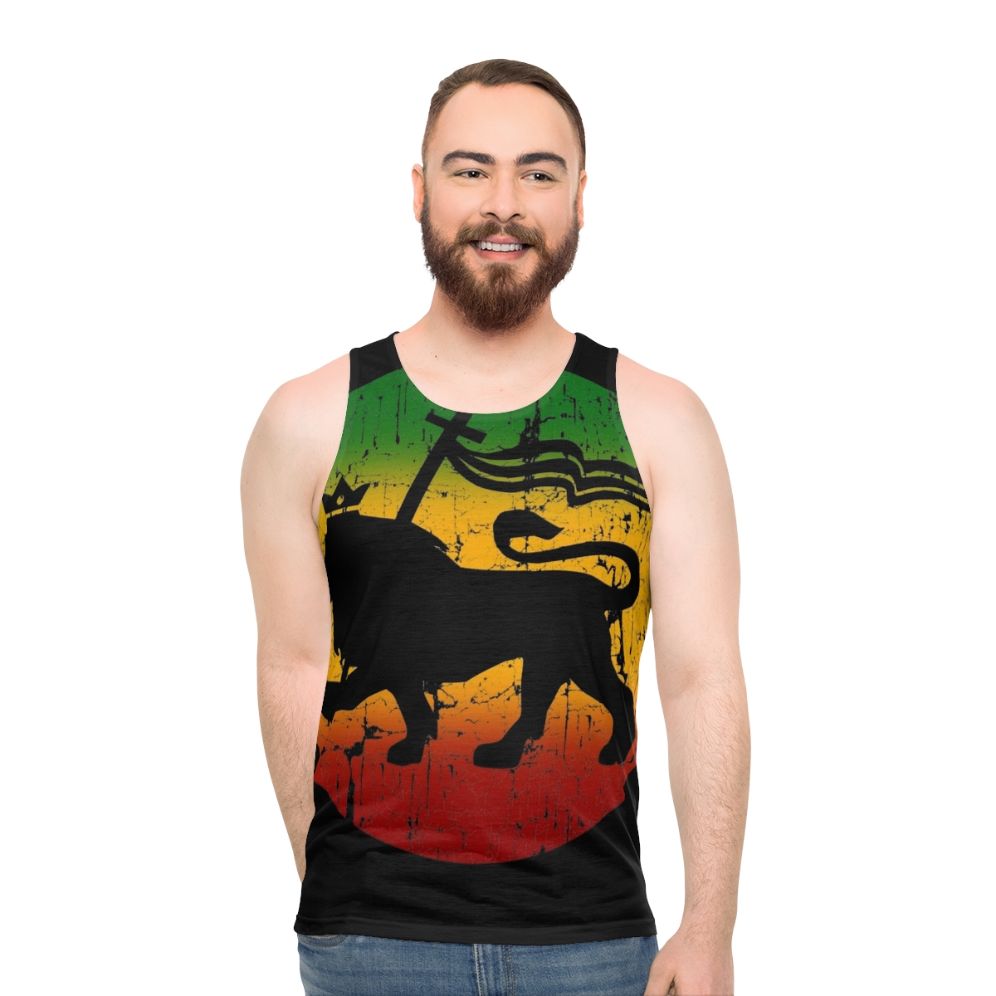 Rasta Reggae Lion of Judah Music Design Unisex Tank Top