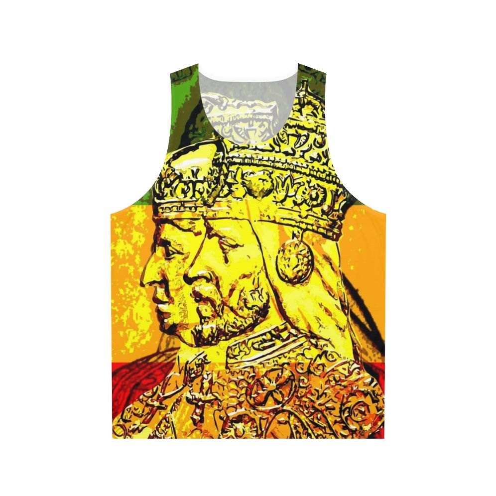 Rasta unisex tank top featuring Haile Selassie and Empress Menen