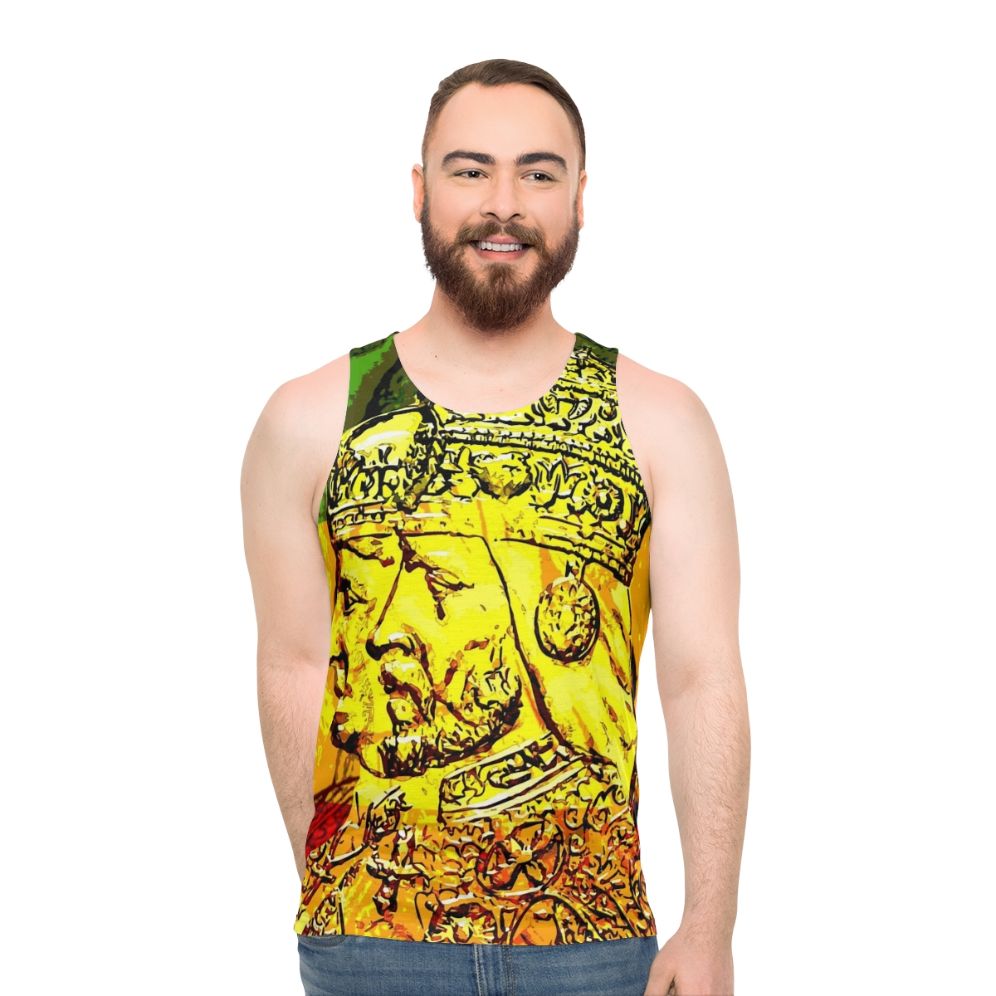 Rasta unisex tank top featuring Haile Selassie and Empress Menen