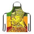 Apron with image of Haile Selassie and Empress Menen, Rastafarian symbols and colors