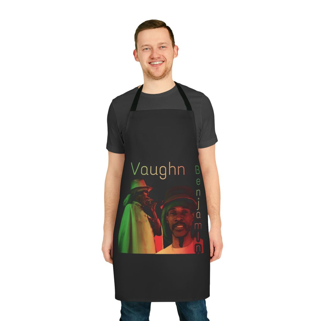 Vaughn Benjamin Midnite-inspired apron with Rastafarian-themed design
