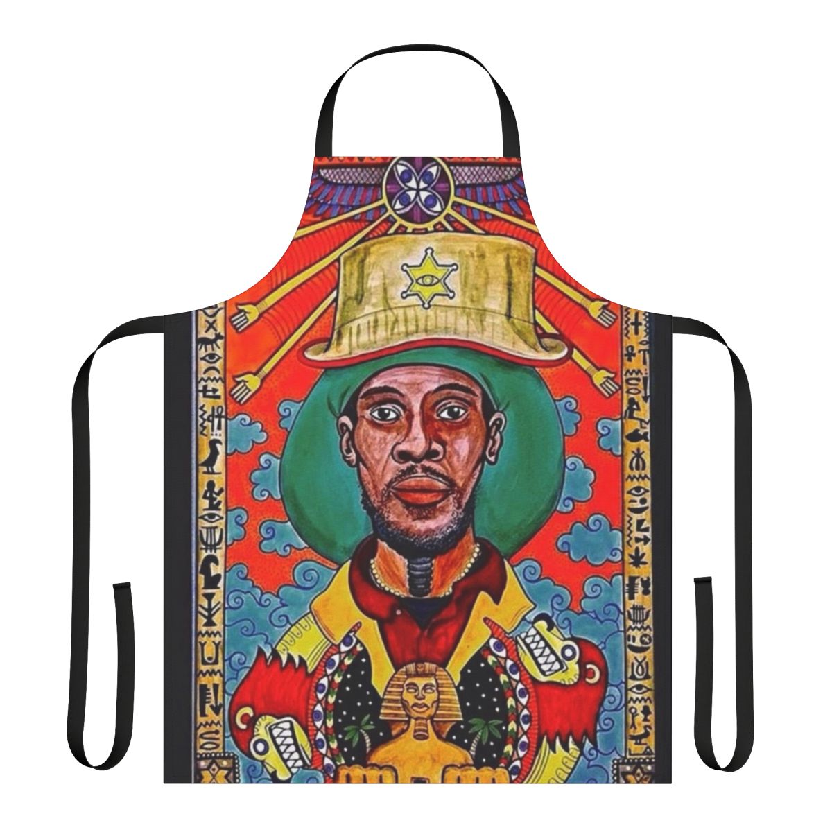 Rastafarian-themed apron featuring the artwork and design of Midnite and Vaughn Benjamin